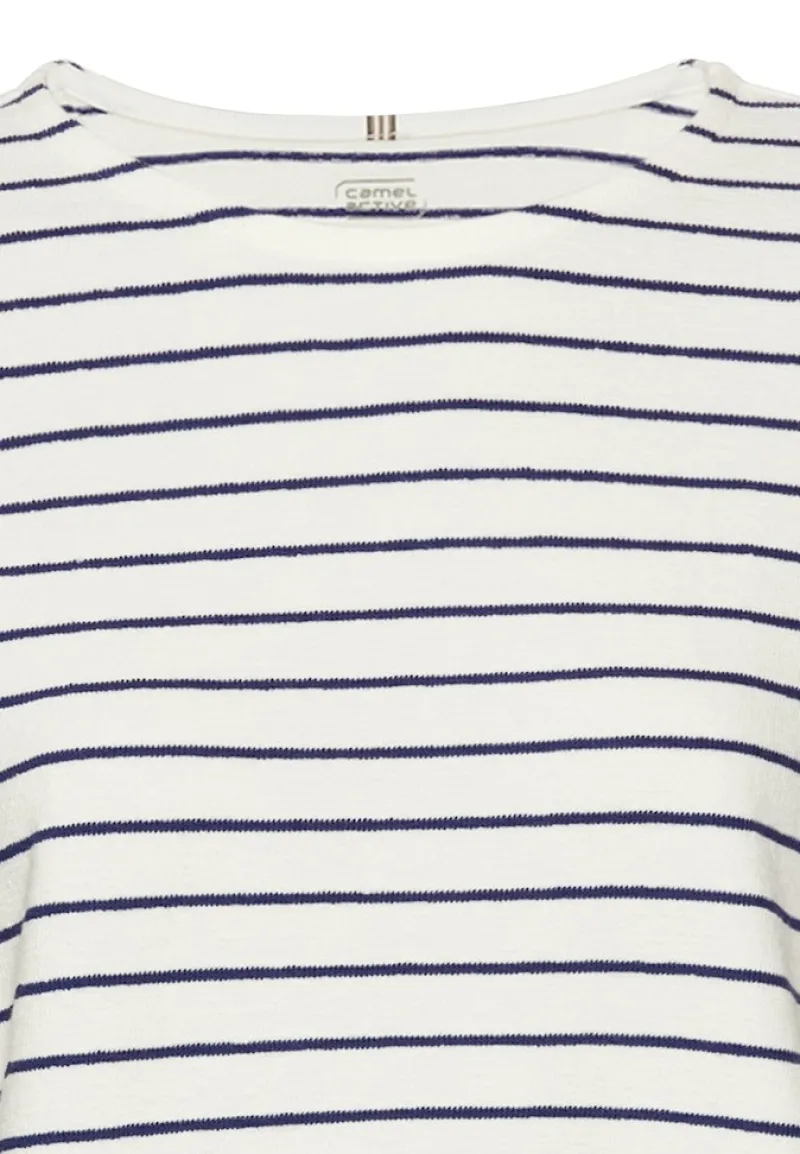 Camel Active Shirts*Gestreiftes Langarmshirt aus reiner Baumwolle indigo blue stripes