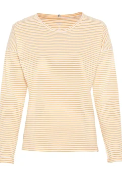Camel Active Shirts*Gestreiftes Longsleeve aus Organic Cotton sun orange
