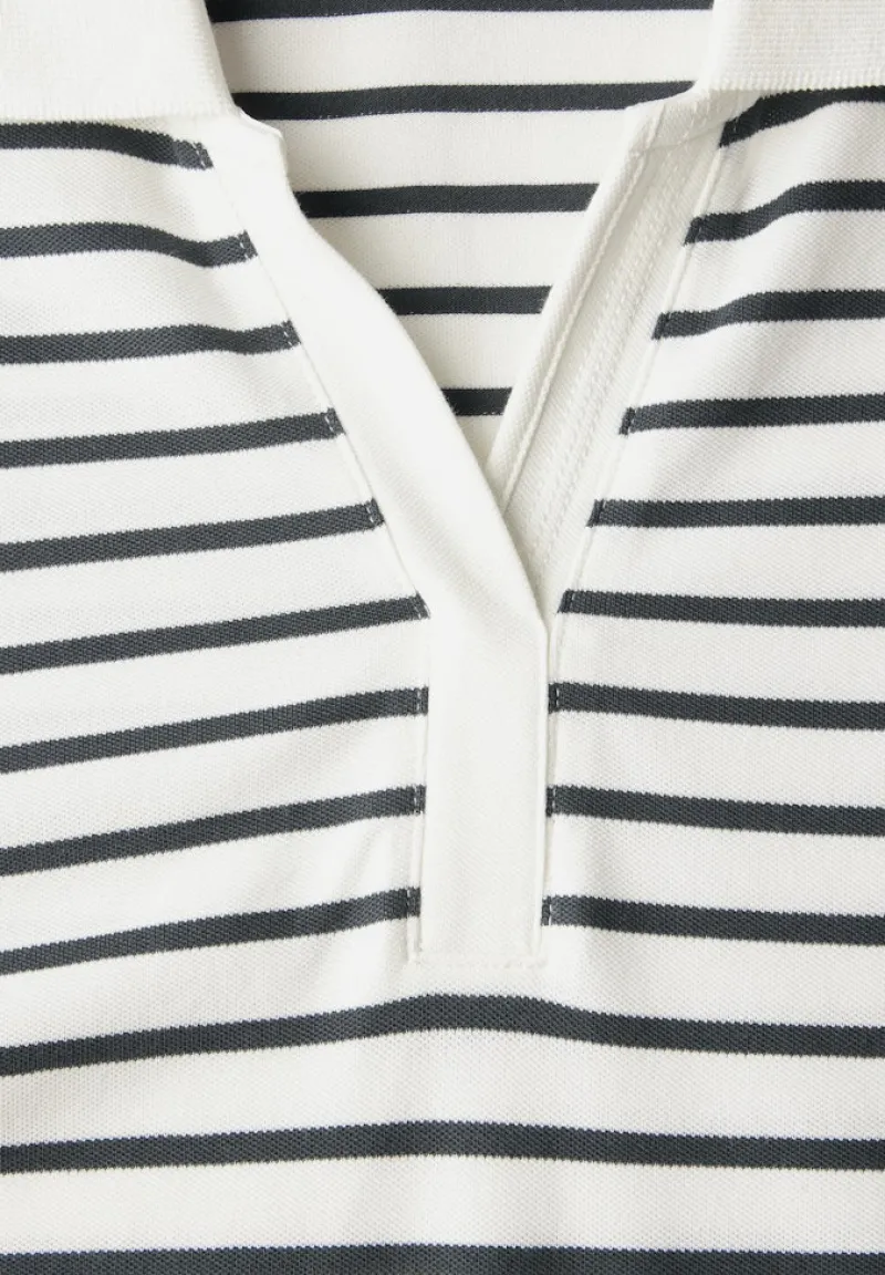 Cecil Shirts*Gestreiftes Piquée Poloshirt vanilla white