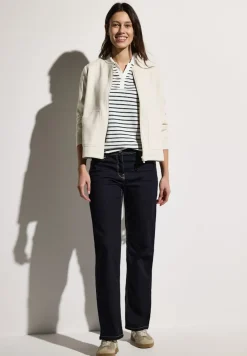 Cecil Shirts*Gestreiftes Piquée Poloshirt vanilla white