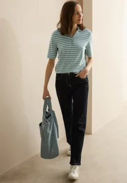 Cecil Shirts*Gestreiftes Piquée Poloshirt cool salvia green