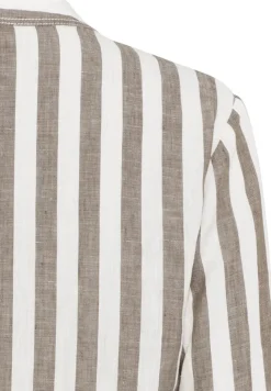 Camel Active Kleider*Gestreiftes Sommerkleid aus Leinenmix military olive white