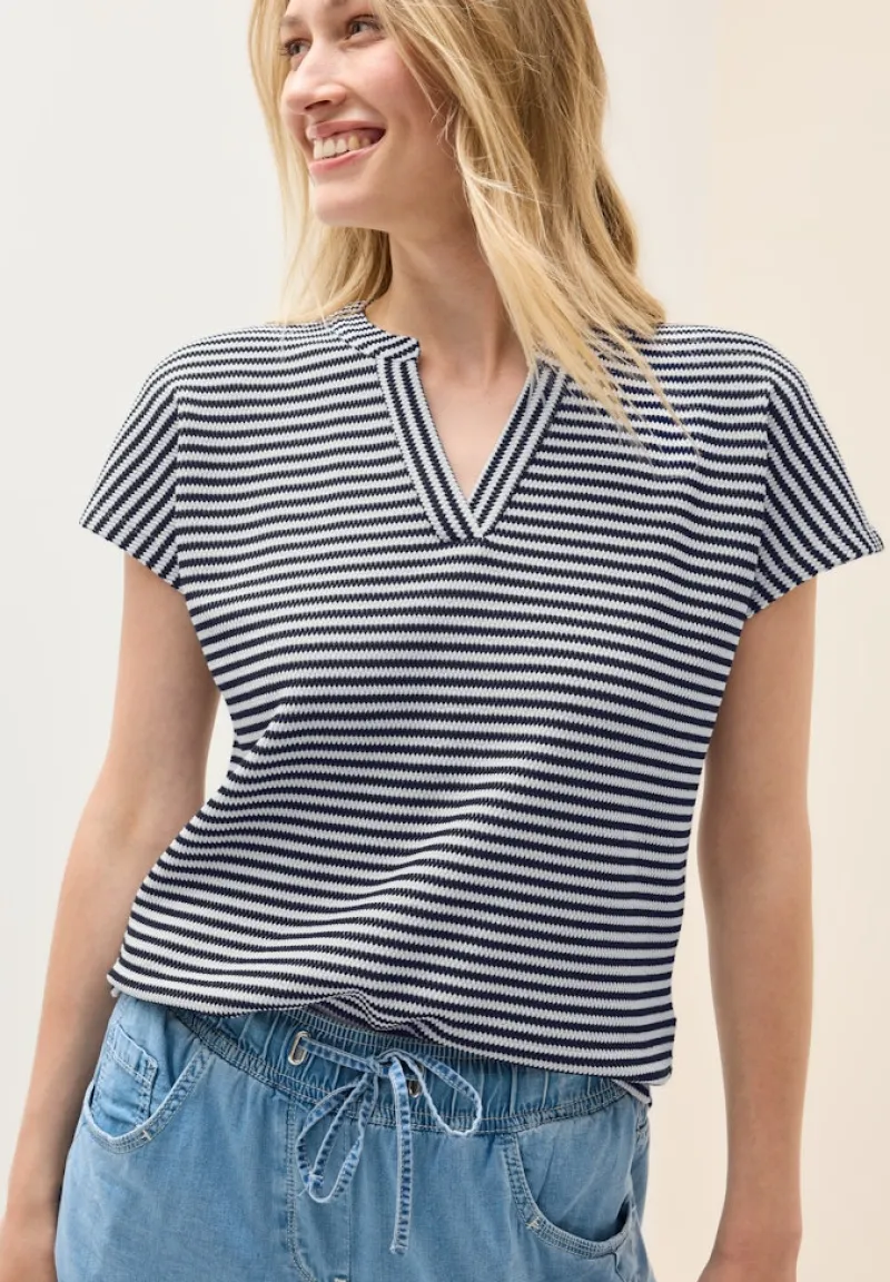 Cecil Shirts*Gestreiftes Strukturshirt urban navy blue