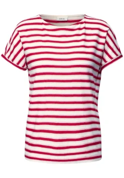 Cecil Shirts*Gestreiftes Strukturshirt glazed apple red