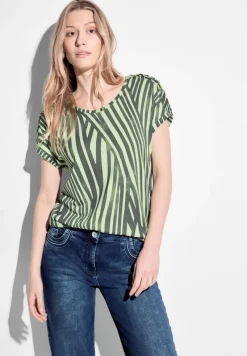 Cecil Shirts*Gestreiftes T-Shirt cool khaki