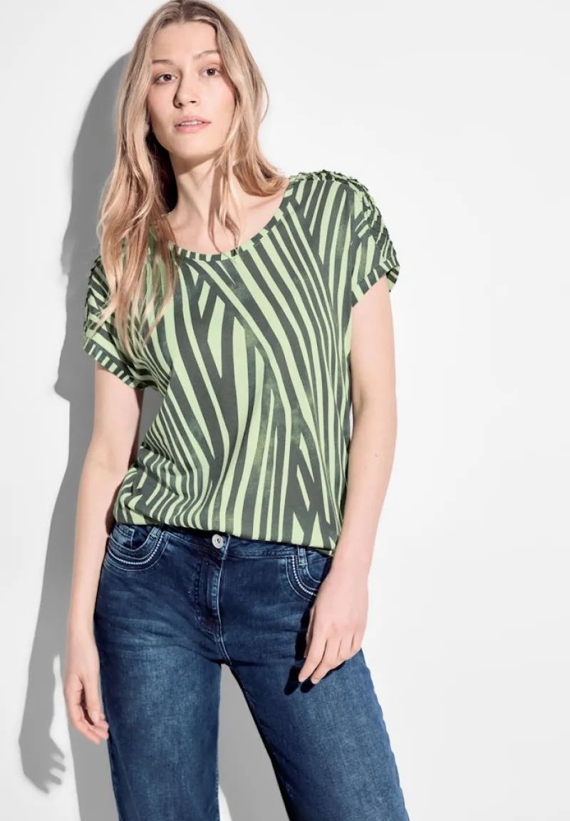 Cecil Shirts*Gestreiftes T-Shirt cool khaki