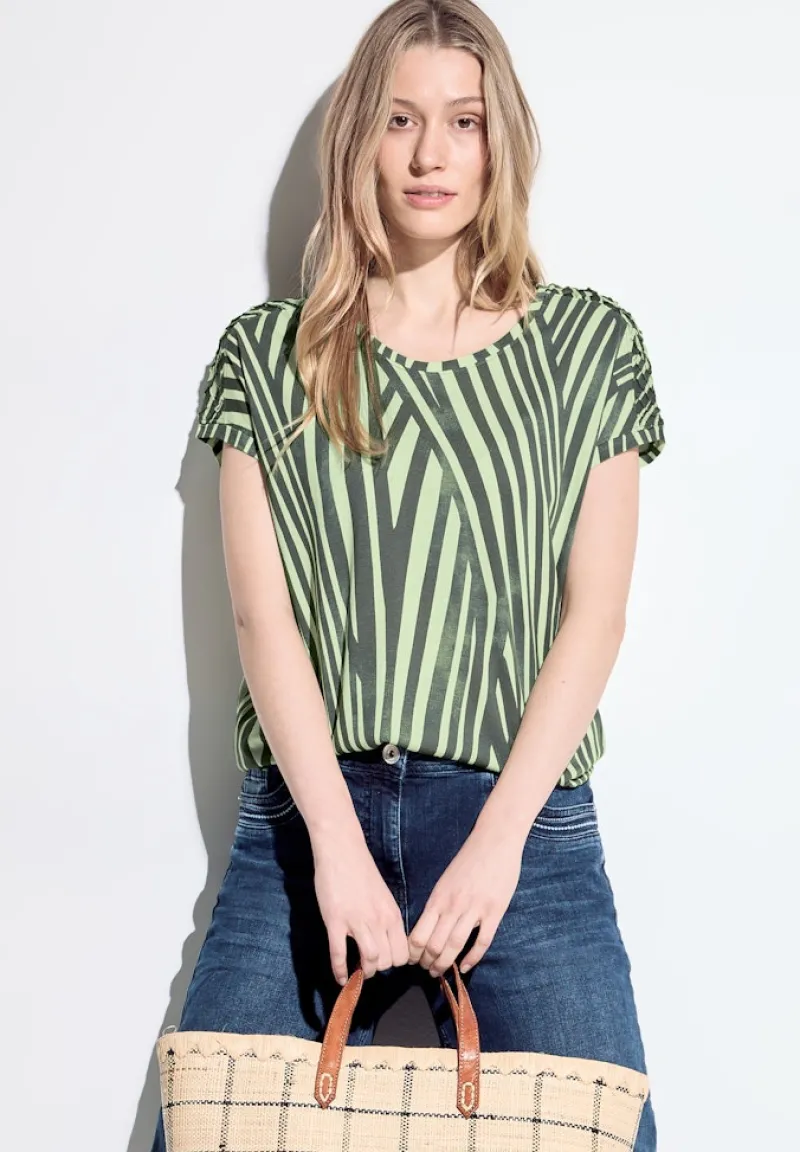 Cecil Shirts*Gestreiftes T-Shirt cool khaki