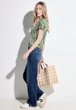 Cecil Shirts*Gestreiftes T-Shirt cool khaki