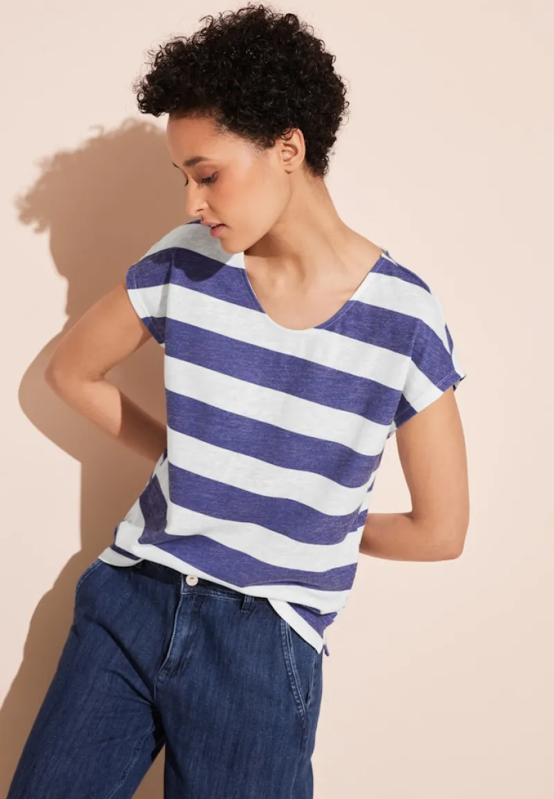 Street One Shirts*Gestreiftes T-Shirt deep water blue