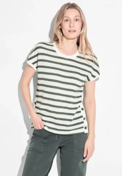 Cecil Shirts*Gestreiftes T-Shirt vanilla white