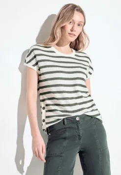 Cecil Shirts*Gestreiftes T-Shirt vanilla white