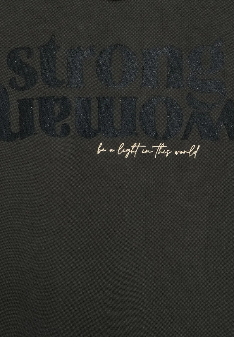 Street One Shirts*Glitter Wording Shirt bassy olive
