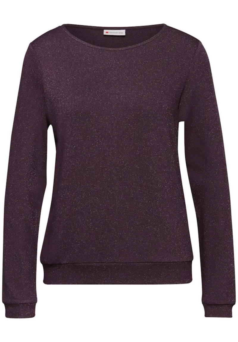 Street One Shirts*Glitzer Strick-Look Shirt jazz berry