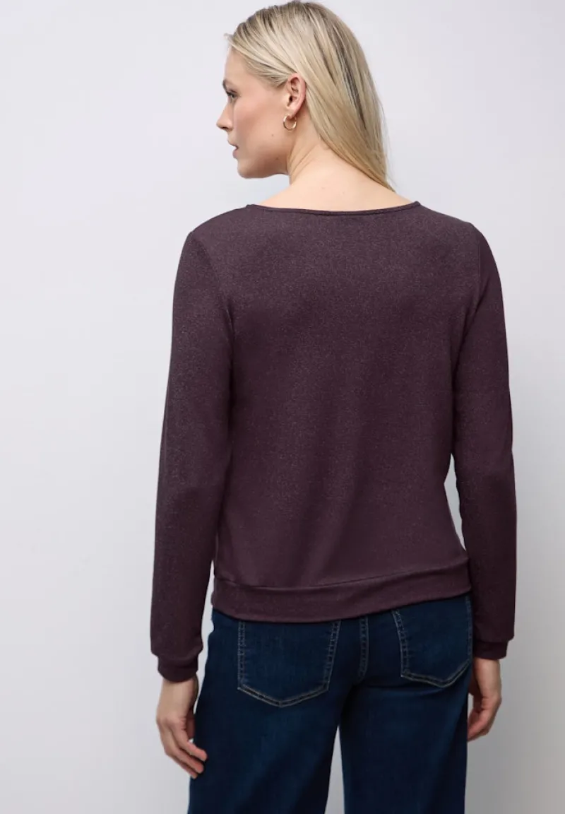 Street One Shirts*Glitzer Strick-Look Shirt jazz berry