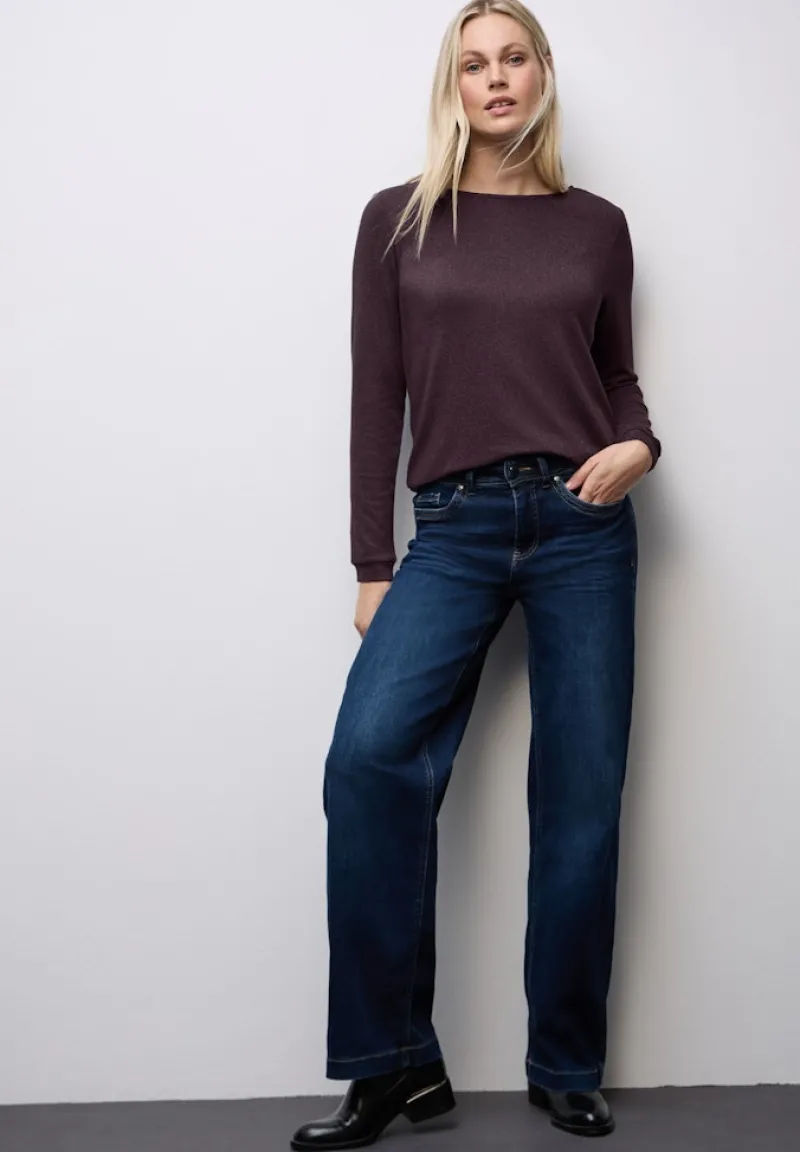 Street One Shirts*Glitzer Strick-Look Shirt jazz berry