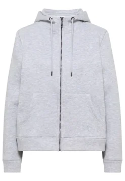 Cecil Pullover & Sweatshirts*Glitzernde Hoodie Sweatjacke luna grey melange