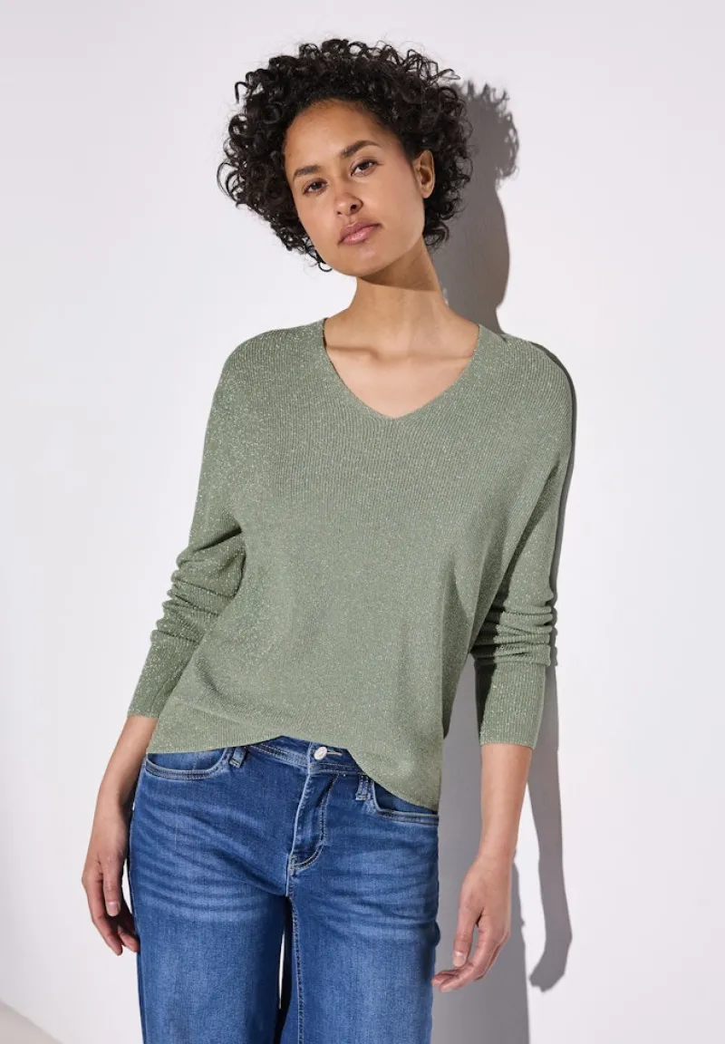 Street One Pullover & Sweatshirts*Glitzernder Pullover dusty milky green