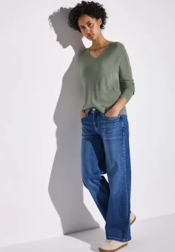 Street One Pullover & Sweatshirts*Glitzernder Pullover dusty milky green