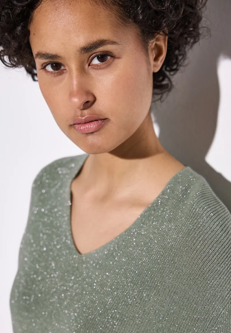 Street One Pullover & Sweatshirts*Glitzernder Pullover dusty milky green