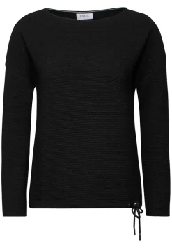 Cecil Shirts*Glitzerndes Ottoman Shirt Black