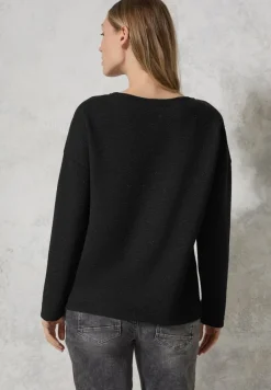 Cecil Shirts*Glitzerndes Ottoman Shirt Black