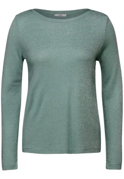 Cecil Shirts*Glitzerndes Shirt glaced salvia green