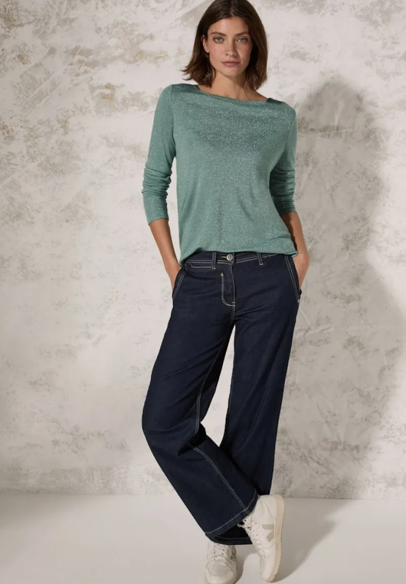 Cecil Shirts*Glitzerndes Shirt glaced salvia green