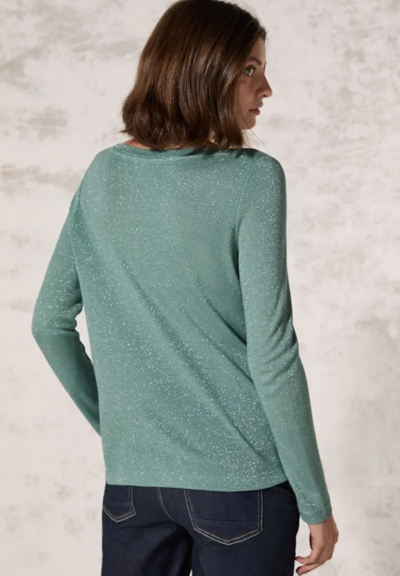 Cecil Shirts*Glitzerndes Shirt glaced salvia green