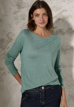 Cecil Shirts*Glitzerndes Shirt glaced salvia green