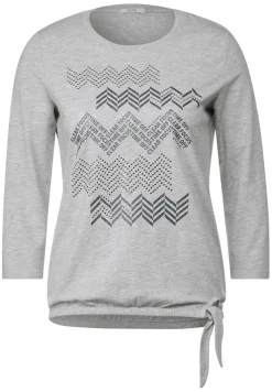 Cecil Shirts*Glitzerprint T-Shirt mineral grey melange