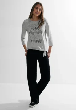 Cecil Shirts*Glitzerprint T-Shirt mineral grey melange