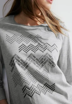 Cecil Shirts*Glitzerprint T-Shirt mineral grey melange