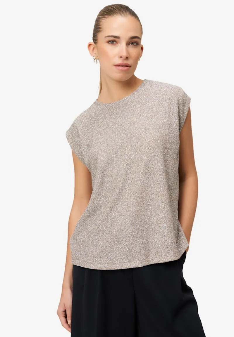 Zero Shirts*Glitzer-Shirt mit Rundhalsausschnitt french oak