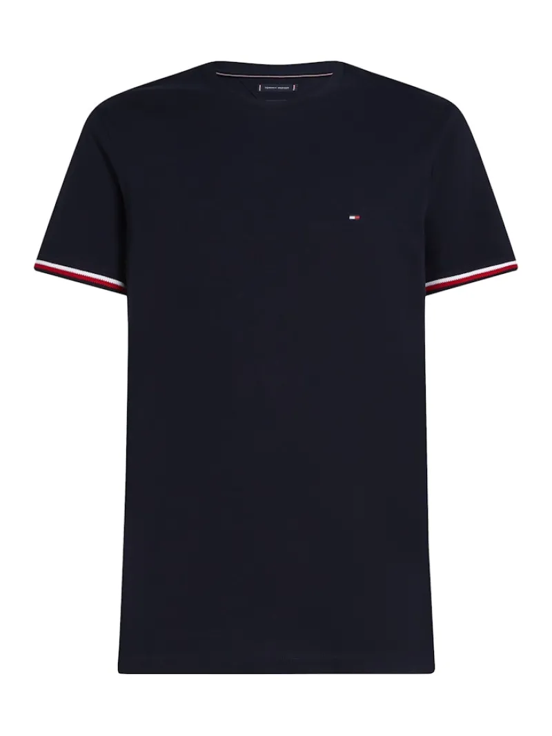 Tommy Hilfiger Shirts|Big Boys*GLOBAL STRIPE CUFF TEE desert sky