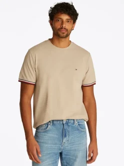 Tommy Hilfiger Shirts|Big Boys*GLOBAL STRIPE CUFF TEE sandalwood