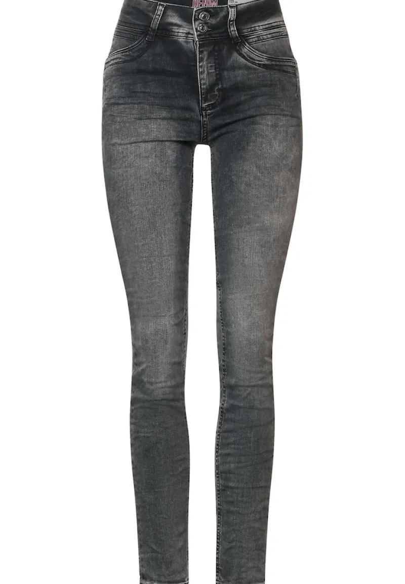 Street One Jeans*Graue Slim Fit Jeans authentic dark grey wash