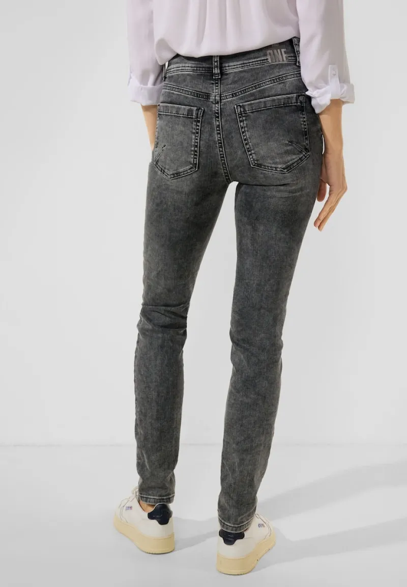 Street One Jeans*Graue Slim Fit Jeans authentic dark grey wash