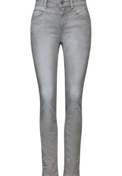 Street One Jeans*Graue Slim Fit Jeans light grey random wash