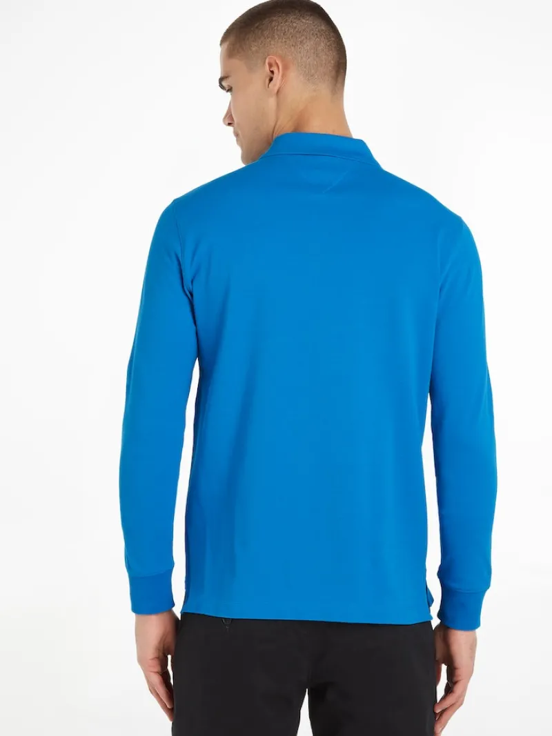 Tommy Hilfiger Shirts*GS ZIP RWB TIPPED L/S SLIM POLO cerulean aqua