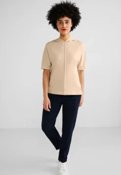 Street One Shirts*Halbarm Kapuzenshirt light smooth sand