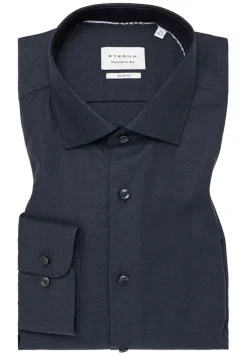 ETERNA Hemden|Big Boys*Hemd Fischgrat Langarm anthrazit