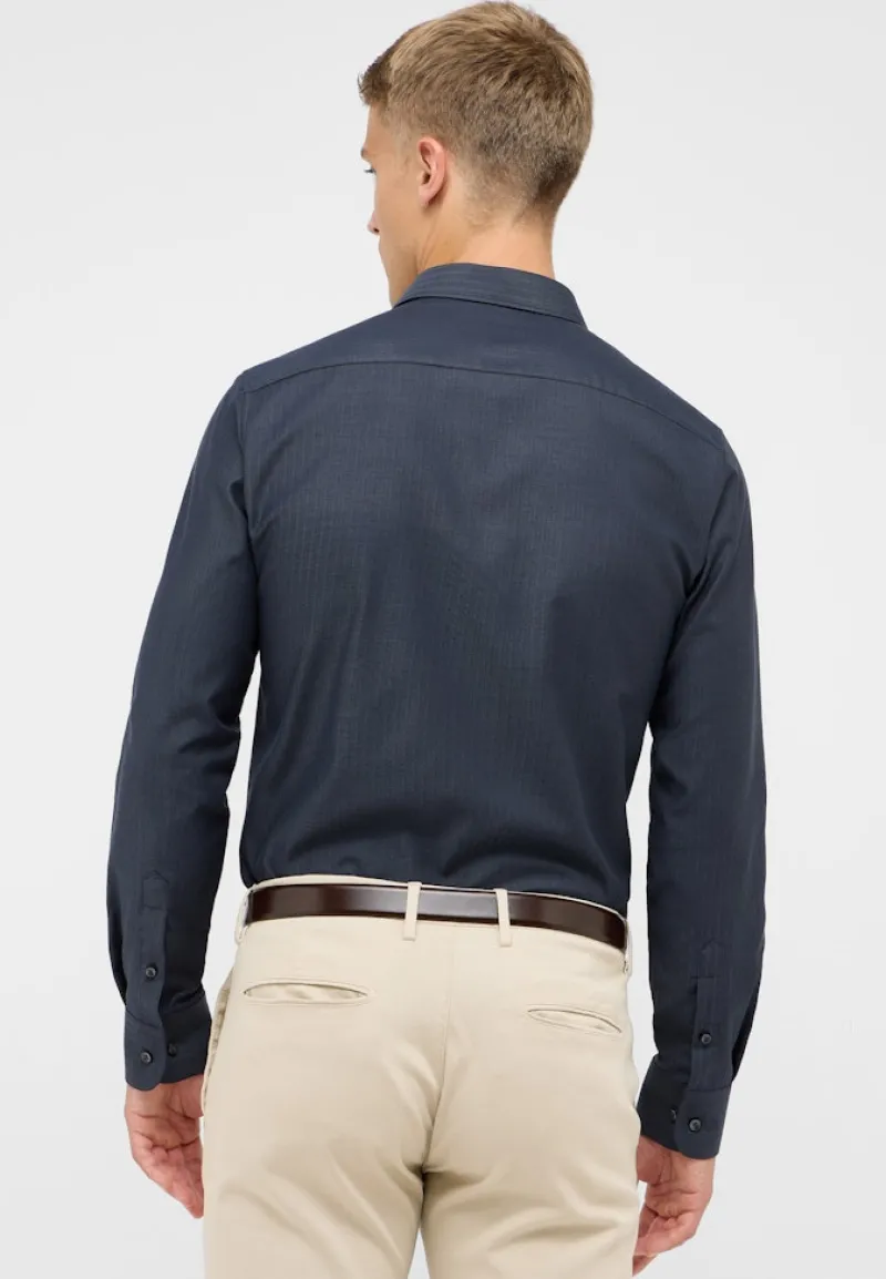 ETERNA Hemden|Big Boys*Hemd Fischgrat Langarm anthrazit