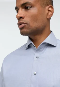 ETERNA Hemden|Big Boys*Hemd Fischgrat Langarm graublau