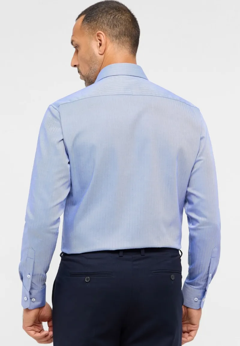 ETERNA Hemden|Big Boys*Hemd Fischgrat Langarm mittelblau