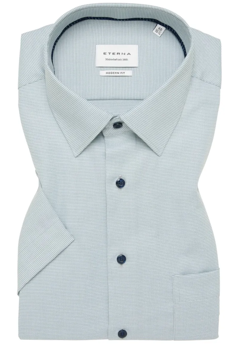 ETERNA Hemden|Big Boys*Hemd Hahnentritt Kurzarm pastellgrün