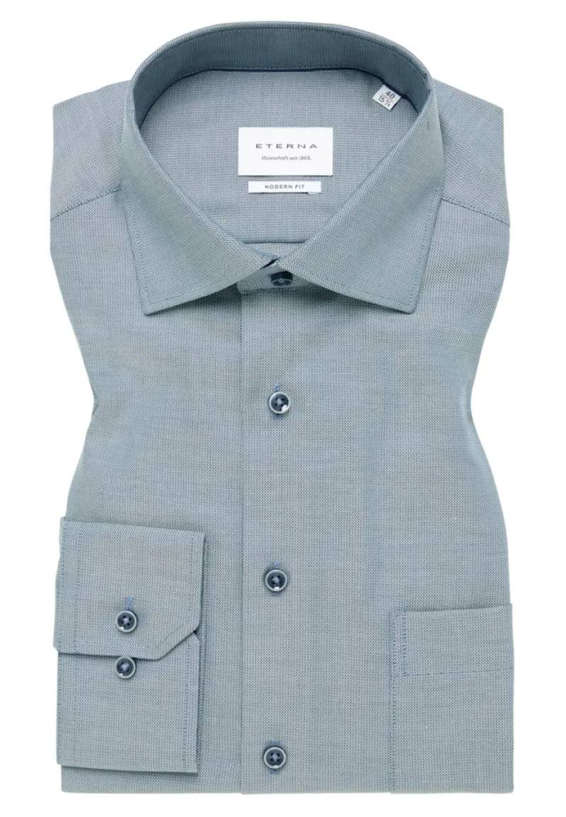 ETERNA Hemden|Big Boys*Hemd Langarm salbeigrün