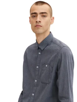 Tom Tailor Hemden|Big Boys*Hemd mit Struktur navy white structure