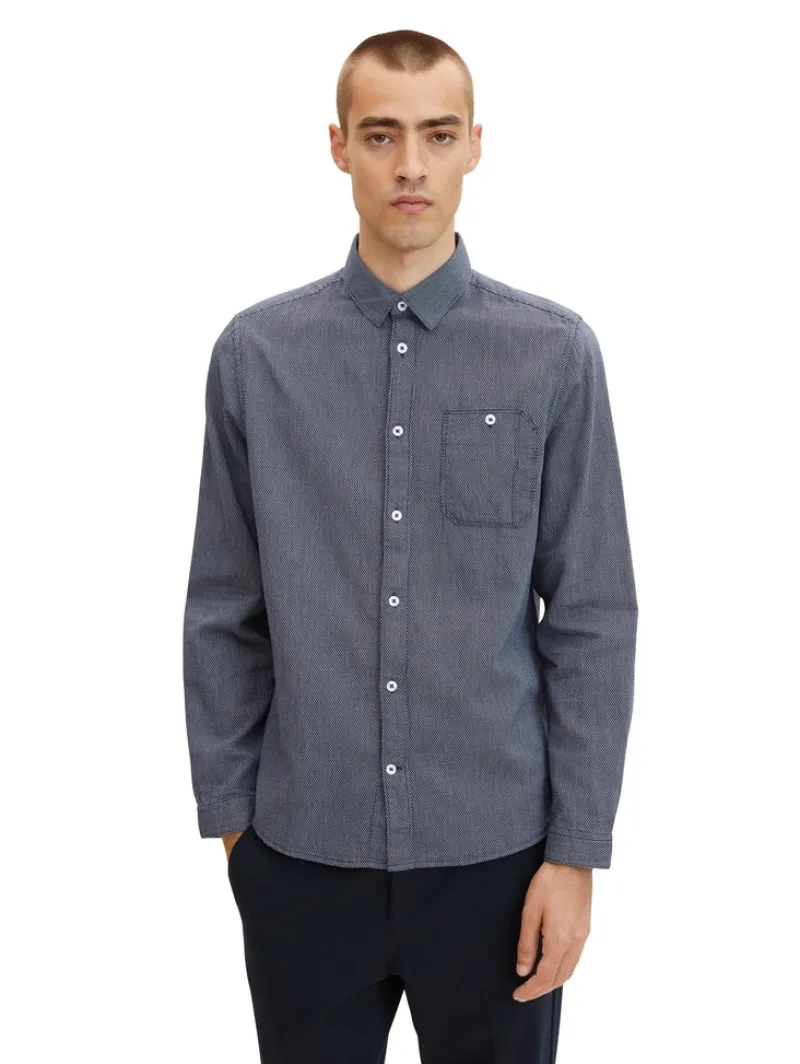Tom Tailor Hemden|Big Boys*Hemd mit Struktur navy white structure