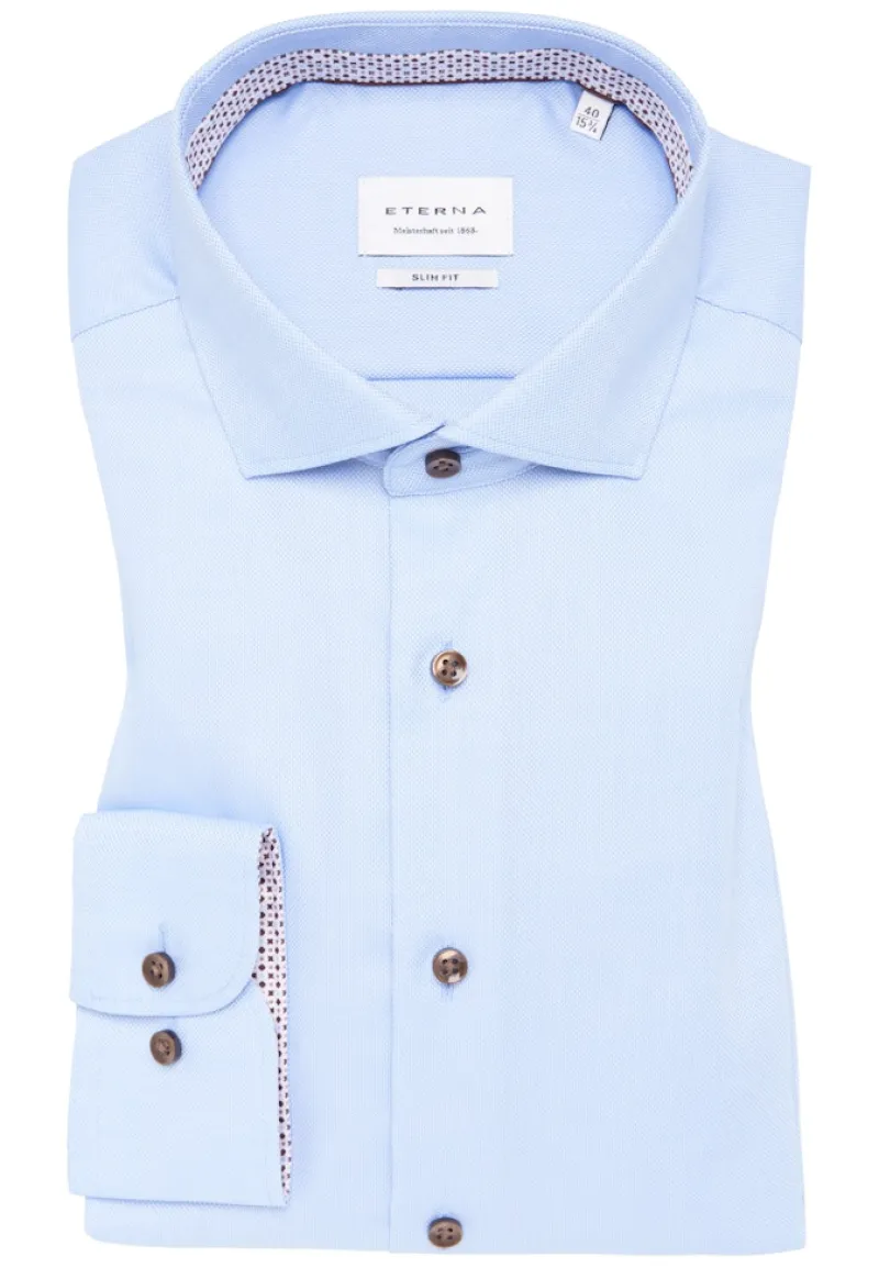 ETERNA Hemden|Big Boys*Hemd Natté Langarm hellblau