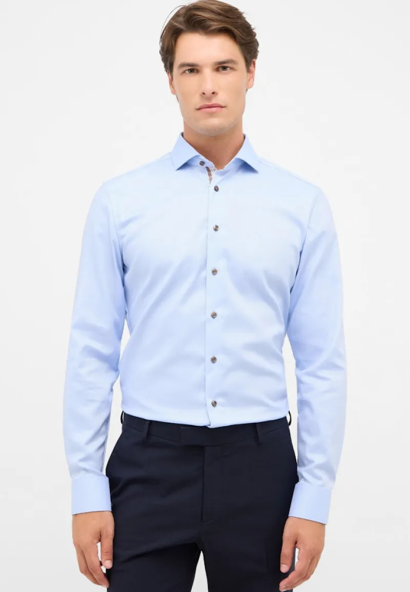 ETERNA Hemden|Big Boys*Hemd Natté Langarm hellblau